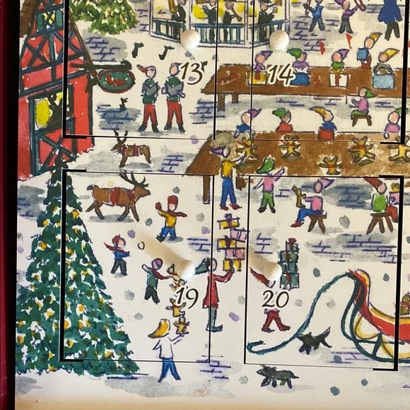 Wooden Advent Calendar - Festive Red - Picture 6 of 16